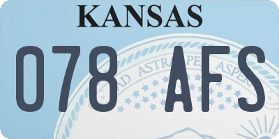 KS license plate 078AFS