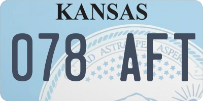 KS license plate 078AFT
