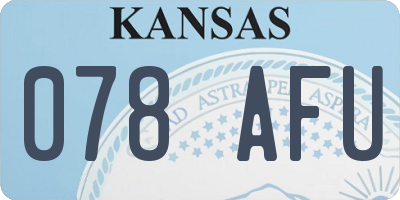 KS license plate 078AFU