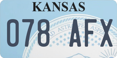 KS license plate 078AFX