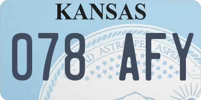 KS license plate 078AFY