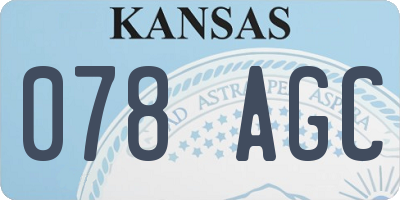 KS license plate 078AGC