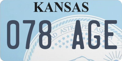 KS license plate 078AGE