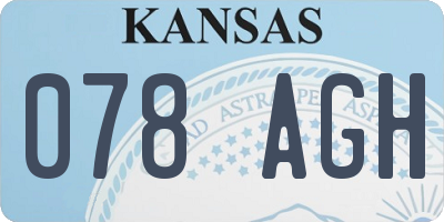 KS license plate 078AGH