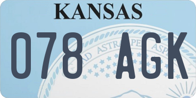 KS license plate 078AGK