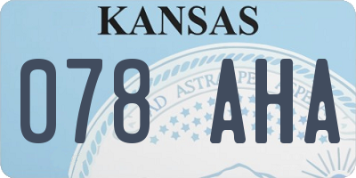 KS license plate 078AHA