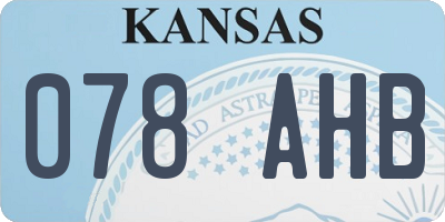 KS license plate 078AHB