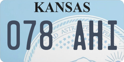 KS license plate 078AHI