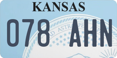KS license plate 078AHN