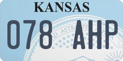 KS license plate 078AHP