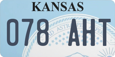 KS license plate 078AHT