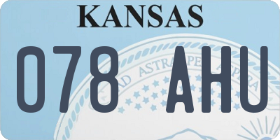 KS license plate 078AHU