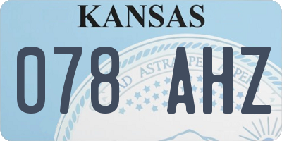 KS license plate 078AHZ