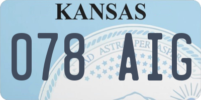 KS license plate 078AIG