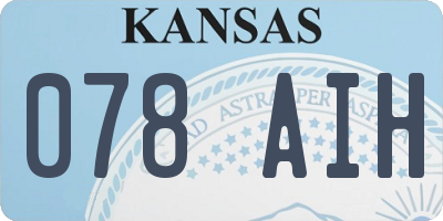 KS license plate 078AIH