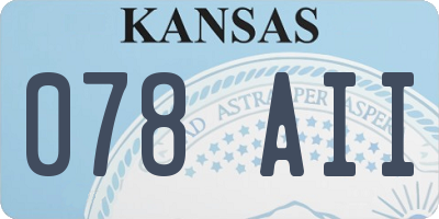 KS license plate 078AII