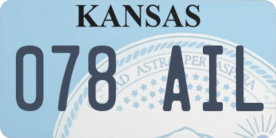 KS license plate 078AIL