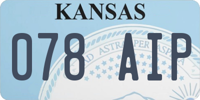 KS license plate 078AIP