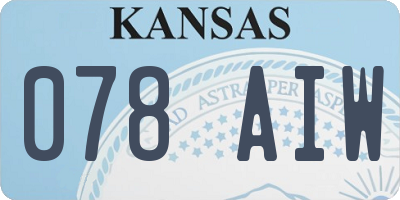 KS license plate 078AIW