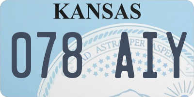 KS license plate 078AIY