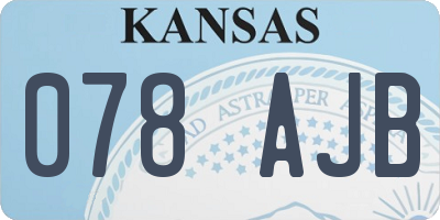 KS license plate 078AJB