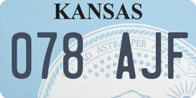 KS license plate 078AJF