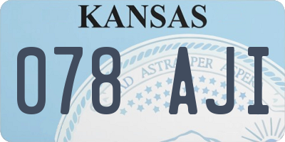 KS license plate 078AJI