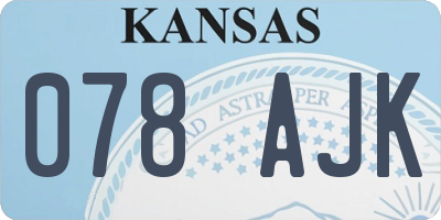 KS license plate 078AJK
