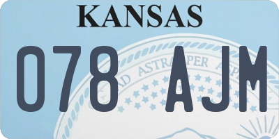 KS license plate 078AJM