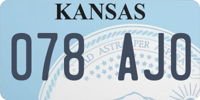 KS license plate 078AJO