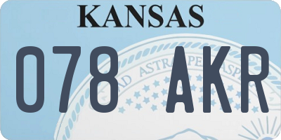 KS license plate 078AKR