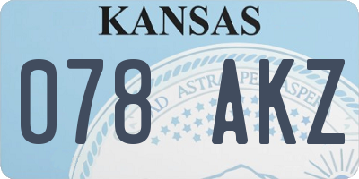 KS license plate 078AKZ