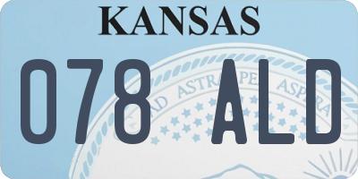 KS license plate 078ALD