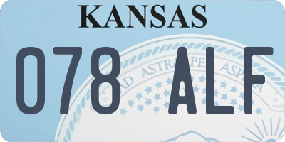 KS license plate 078ALF