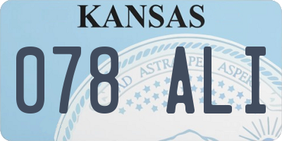 KS license plate 078ALI
