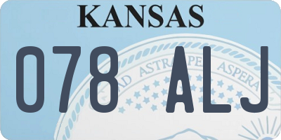 KS license plate 078ALJ