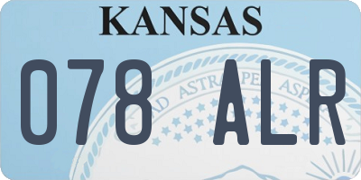 KS license plate 078ALR