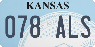 KS license plate 078ALS