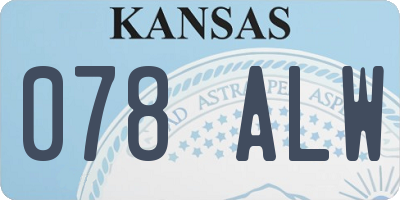 KS license plate 078ALW