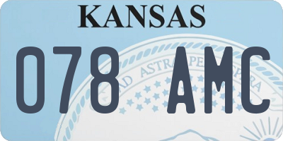KS license plate 078AMC