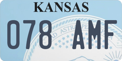 KS license plate 078AMF