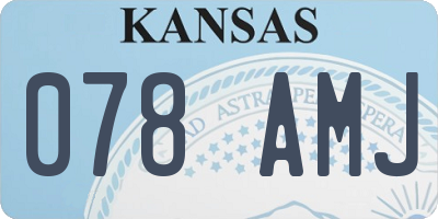 KS license plate 078AMJ