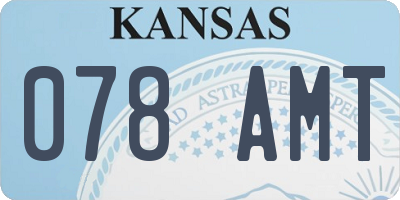 KS license plate 078AMT