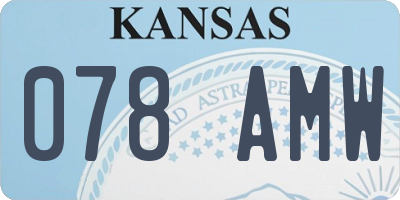 KS license plate 078AMW