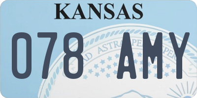 KS license plate 078AMY