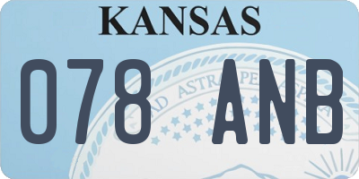 KS license plate 078ANB