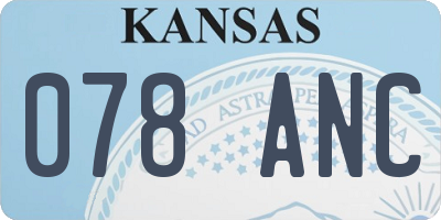 KS license plate 078ANC