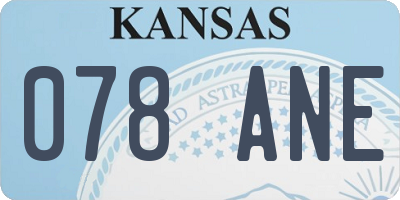 KS license plate 078ANE