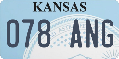 KS license plate 078ANG