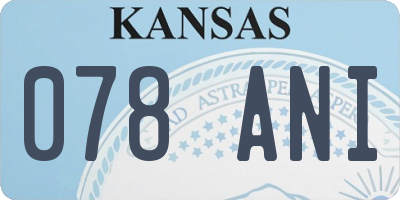 KS license plate 078ANI